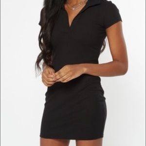 Black polo mini dress